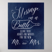 Guest Book-sign - Bericht in fles - marine Poster (Voorkant)