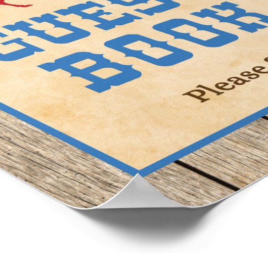 Guest Book Sign Cowboy Western Baby shower Poster (Hoek)