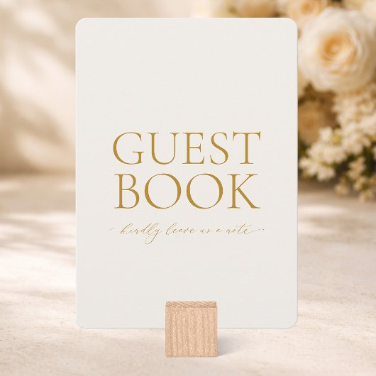 Guest Book Sign – Elegant Gold Wedding Card Kaart
