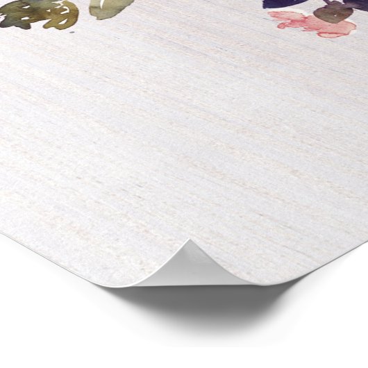 Guest Book sign - floral rustious wood Poster (Hoek)