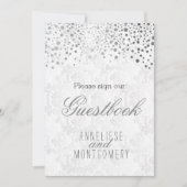 Guest Book Sign - Stijlvolle zilveren Confetti (Voorkant)