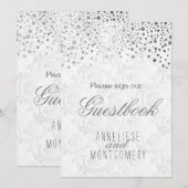 Guest Book Sign - Stijlvolle zilveren Confetti (Voorkant / Achterkant)