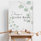 Guest Book Sign with Eucalyptus Leaves Perfect Poster