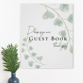 Guest Book Sign with Eucalyptus Leaves Perfect Poster