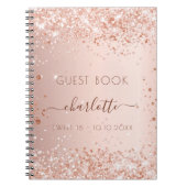 Guest book Sweet 16 blush roos gold sparkles Notitieboek (Voorkant)