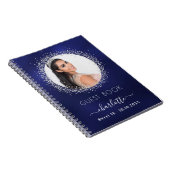 Guest book Sweet 16 navy blue Silver foto Notitieboek (Rechterzijde)