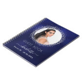 Guest book Sweet 16 navy blue Silver foto Notitieboek (Linkerzijde)