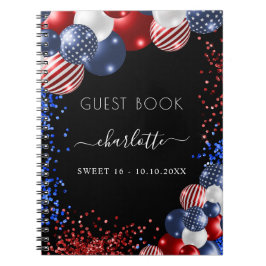 Guest book Sweet 16 patriottisch rood wit blauw Notitieboek