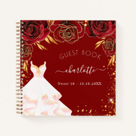 Guest book Sweet 16 red gold white jurk Notitieboek