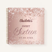 Guest book Sweet 16 rose gold pink Notitieboek (Voorkant)