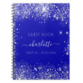 Guest book Sweet 16 royal blue Silver glitter Notitieboek (Voorkant)