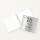Guest book Sweet 16 Silver Glitter Name glam Notitieboek (Binnen)