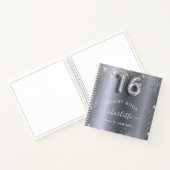 Guest book Sweet 16 Silver Glitter Name glam Notitieboek (Binnen)