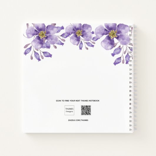 Guest book Sweet 16 violet jurk floral Notitieboek (Achterkant)