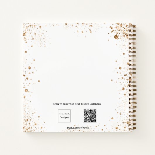 Guest book Sweet 16 white gold ballons name Notitieboek (Achterkant)