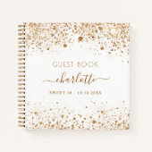 Guest book SWEET 16 white gold glitter name Notitieboek (Voorkant)