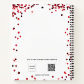 Guest book Sweet 16 zwarte rode glitter jurk Notitieboek (Achterkant)