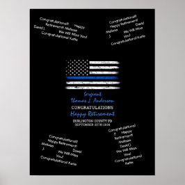 Guest Book Thin Blue Line Black van politie met pe Poster