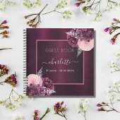 Guest book verjaardagscournals bruine roze florale notitieboek
