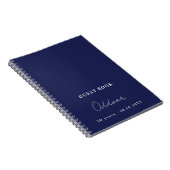 Guest book verjaardagsnavy blue name simpel notitieboek (Rechterzijde)