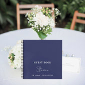 Guest book verjaardagsnavy blue name simpel notitieboek