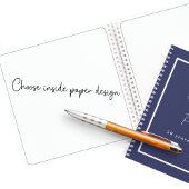 Guest book verjaardagsnavy blue name simpel notitieboek