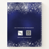 Guest book verjaardagsnavy blue Silglitter foto Notitieboek (Achterkant)