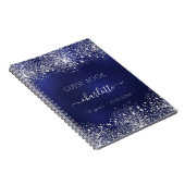 Guest book verjaardagsnavy blue zilver glitter notitieboek (Rechterzijde)