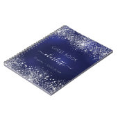 Guest book verjaardagsnavy blue zilver glitter notitieboek (Linkerzijde)