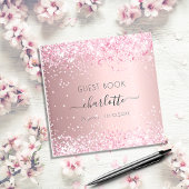 Guest book verjaart blush roze glitter name notitieboek