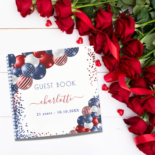 Guest book verjaart patriottisch rood wit blauw notitieboek