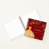 Guest book verjaart rode goudglitter jurk notitieboek (Binnen)