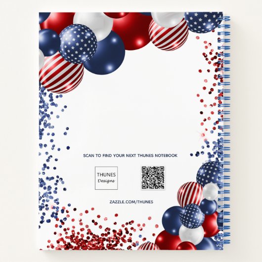 Guest book verjaart rode witte blauwe vlag patriot notitieboek (Achterkant)