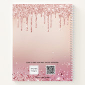 Guest book verjaart roze roze roze goudglitter notitieboek (Achterkant)