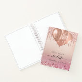 Guest book verjaart roze roze roze goudglitter notitieboek (Binnen)