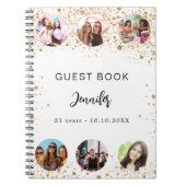 Guest book verjaart wit goud glitter naam foto notitieboek (Voorkant)