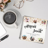 Guest book verjaart wit goud glitter naam foto notitieboek