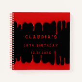 Guest book verjaart zwarte rode bloeddruppel hallo notitieboek (Voorkant)