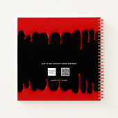 Guest book verjaart zwarte rode bloeddruppel hallo notitieboek (Achterkant)