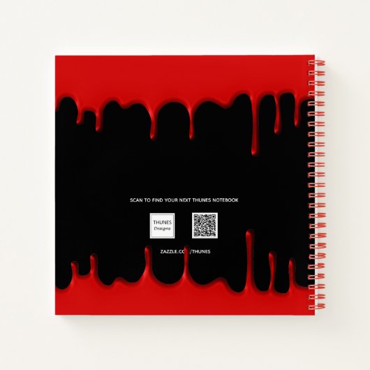 Guest book verjaart zwarte rode bloeddruppel hallo notitieboek (Achterkant)