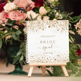 Guest book vrijgezellenfeest white gold glitter na notitieboek