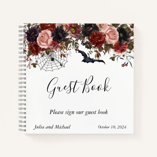 Guest Book Wedding Halloween Autumn Floral Notitieboek (Voorkant)