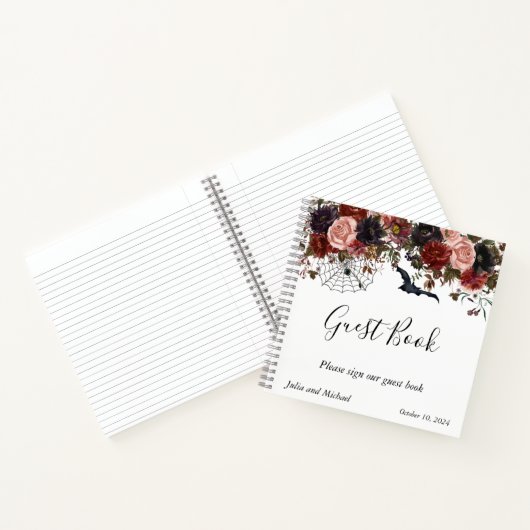 Guest Book Wedding Halloween Autumn Floral Notitieboek (Binnen)