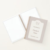 Guest book wedding Ivory taupe pinstriped modern Notitieboek (Binnen)