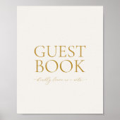 Guest Book Wedding Sign – Elegant Gold Calligraphy Poster (Voorkant)