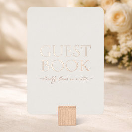 Guest Book Wedding Sign | Real Gold Foil Ivory Folie Uitnodiging