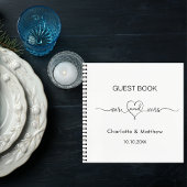 Guest book white de heer mrs hartscript bruiloft notitieboek