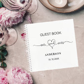 Guest book white de heer mrs hartscript bruiloft notitieboek