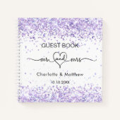 Guest book white paars, mrs hart bruiloft notitieboek (Voorkant)