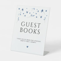 Guest Books Blue Wildflower Baby shower